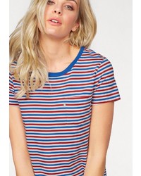 mehrfarbiges horizontal gestreiftes T-Shirt mit einem Rundhalsausschnitt von Levi's