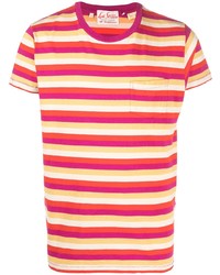 mehrfarbiges horizontal gestreiftes T-Shirt mit einem Rundhalsausschnitt von Levi's Made & Crafted
