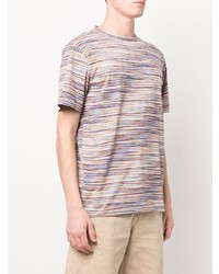 mehrfarbiges horizontal gestreiftes T-Shirt mit einem Rundhalsausschnitt von Missoni