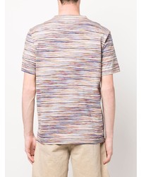 mehrfarbiges horizontal gestreiftes T-Shirt mit einem Rundhalsausschnitt von Missoni