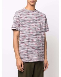 mehrfarbiges horizontal gestreiftes T-Shirt mit einem Rundhalsausschnitt von Missoni