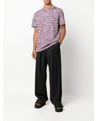 mehrfarbiges horizontal gestreiftes T-Shirt mit einem Rundhalsausschnitt von Missoni