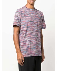 mehrfarbiges horizontal gestreiftes T-Shirt mit einem Rundhalsausschnitt von Missoni