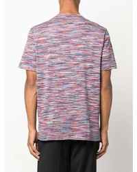 mehrfarbiges horizontal gestreiftes T-Shirt mit einem Rundhalsausschnitt von Missoni