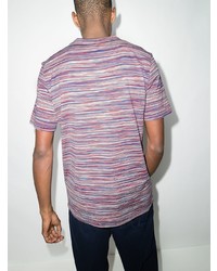 mehrfarbiges horizontal gestreiftes T-Shirt mit einem Rundhalsausschnitt von Missoni