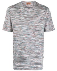 mehrfarbiges horizontal gestreiftes T-Shirt mit einem Rundhalsausschnitt von Missoni