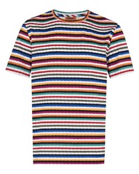 mehrfarbiges horizontal gestreiftes T-Shirt mit einem Rundhalsausschnitt von Missoni