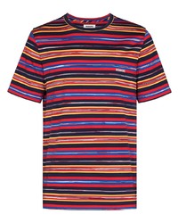 mehrfarbiges horizontal gestreiftes T-Shirt mit einem Rundhalsausschnitt von Missoni