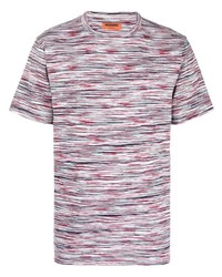 mehrfarbiges horizontal gestreiftes T-Shirt mit einem Rundhalsausschnitt von Missoni