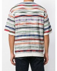 mehrfarbiges horizontal gestreiftes T-Shirt mit einem Rundhalsausschnitt von Missoni