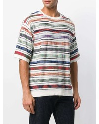 mehrfarbiges horizontal gestreiftes T-Shirt mit einem Rundhalsausschnitt von Missoni