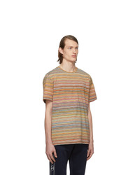 mehrfarbiges horizontal gestreiftes T-Shirt mit einem Rundhalsausschnitt von Missoni