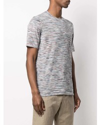 mehrfarbiges horizontal gestreiftes T-Shirt mit einem Rundhalsausschnitt von Missoni