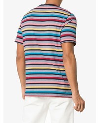 mehrfarbiges horizontal gestreiftes T-Shirt mit einem Rundhalsausschnitt von Missoni