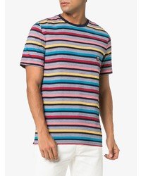 mehrfarbiges horizontal gestreiftes T-Shirt mit einem Rundhalsausschnitt von Missoni