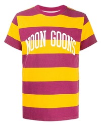 mehrfarbiges horizontal gestreiftes T-Shirt mit einem Rundhalsausschnitt von Noon Goons