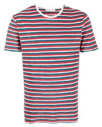 mehrfarbiges horizontal gestreiftes T-Shirt mit einem Rundhalsausschnitt von Orlebar Brown