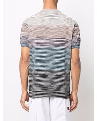 mehrfarbiges horizontal gestreiftes T-Shirt mit einem Rundhalsausschnitt von Missoni