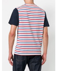mehrfarbiges horizontal gestreiftes T-Shirt mit einem Rundhalsausschnitt von JW Anderson