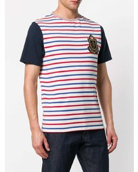 mehrfarbiges horizontal gestreiftes T-Shirt mit einem Rundhalsausschnitt von JW Anderson