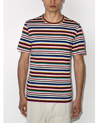 mehrfarbiges horizontal gestreiftes T-Shirt mit einem Rundhalsausschnitt von Missoni