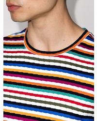 mehrfarbiges horizontal gestreiftes T-Shirt mit einem Rundhalsausschnitt von Missoni