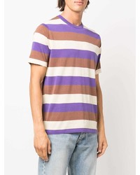 mehrfarbiges horizontal gestreiftes T-Shirt mit einem Rundhalsausschnitt von Aspesi