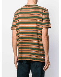 mehrfarbiges horizontal gestreiftes T-Shirt mit einem Rundhalsausschnitt von Bellerose