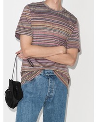 mehrfarbiges horizontal gestreiftes T-Shirt mit einem Rundhalsausschnitt von Missoni