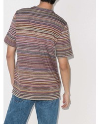 mehrfarbiges horizontal gestreiftes T-Shirt mit einem Rundhalsausschnitt von Missoni