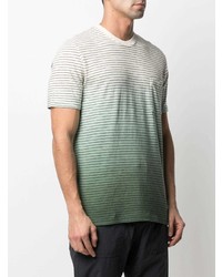 mehrfarbiges horizontal gestreiftes T-Shirt mit einem Rundhalsausschnitt von Roberto Collina