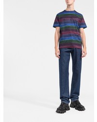 mehrfarbiges horizontal gestreiftes T-Shirt mit einem Rundhalsausschnitt von Missoni