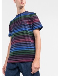 mehrfarbiges horizontal gestreiftes T-Shirt mit einem Rundhalsausschnitt von Missoni