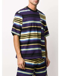 mehrfarbiges horizontal gestreiftes T-Shirt mit einem Rundhalsausschnitt von Kenzo