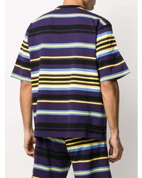 mehrfarbiges horizontal gestreiftes T-Shirt mit einem Rundhalsausschnitt von Kenzo