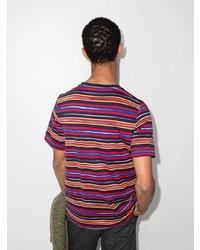 mehrfarbiges horizontal gestreiftes T-Shirt mit einem Rundhalsausschnitt von Missoni