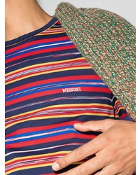 mehrfarbiges horizontal gestreiftes T-Shirt mit einem Rundhalsausschnitt von Missoni