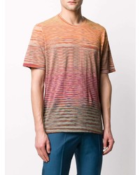 mehrfarbiges horizontal gestreiftes T-Shirt mit einem Rundhalsausschnitt von Missoni