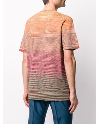 mehrfarbiges horizontal gestreiftes T-Shirt mit einem Rundhalsausschnitt von Missoni