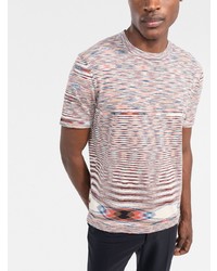 mehrfarbiges horizontal gestreiftes T-Shirt mit einem Rundhalsausschnitt von Missoni