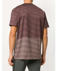 mehrfarbiges horizontal gestreiftes T-Shirt mit einem Rundhalsausschnitt von Lanvin