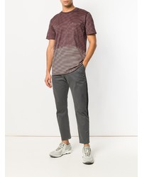 mehrfarbiges horizontal gestreiftes T-Shirt mit einem Rundhalsausschnitt von Lanvin