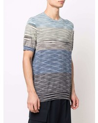 mehrfarbiges horizontal gestreiftes T-Shirt mit einem Rundhalsausschnitt von Missoni