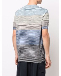 mehrfarbiges horizontal gestreiftes T-Shirt mit einem Rundhalsausschnitt von Missoni