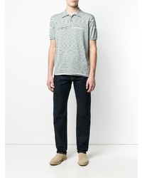 mehrfarbiges horizontal gestreiftes T-Shirt mit einem Rundhalsausschnitt von Missoni