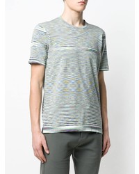 mehrfarbiges horizontal gestreiftes T-Shirt mit einem Rundhalsausschnitt von Missoni