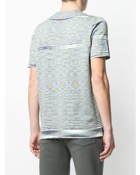 mehrfarbiges horizontal gestreiftes T-Shirt mit einem Rundhalsausschnitt von Missoni