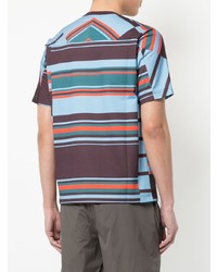 mehrfarbiges horizontal gestreiftes T-Shirt mit einem Rundhalsausschnitt von Kolor