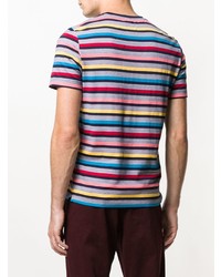mehrfarbiges horizontal gestreiftes T-Shirt mit einem Rundhalsausschnitt von Missoni Mare
