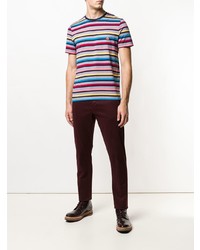 mehrfarbiges horizontal gestreiftes T-Shirt mit einem Rundhalsausschnitt von Missoni Mare